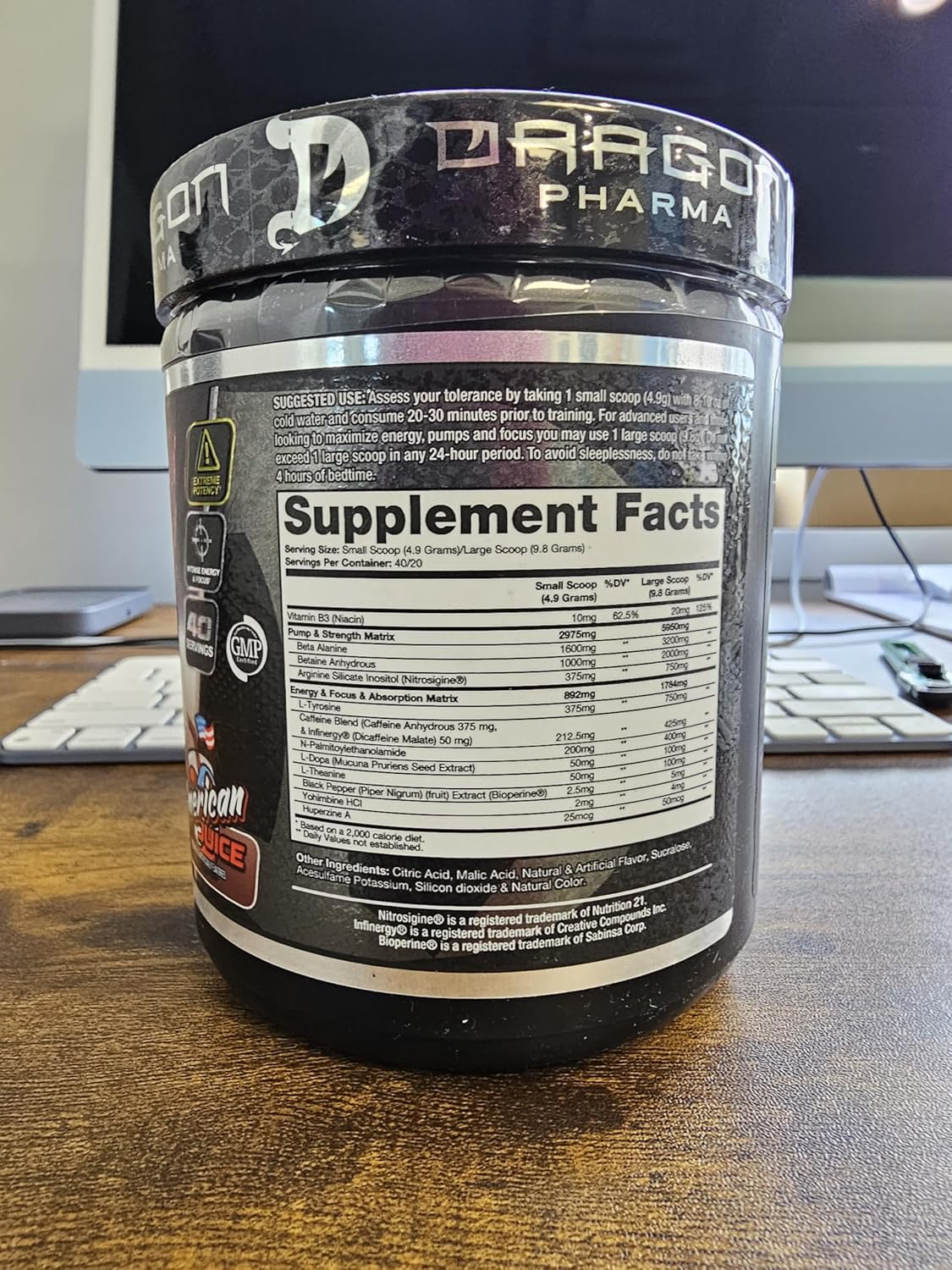 Dragon Pharma Venom Extreme Pre-Workout Supplement - Boost Energy, Focus, and Performance with Proven Ingredients for Vasodilation and Endurance - 40 Servings