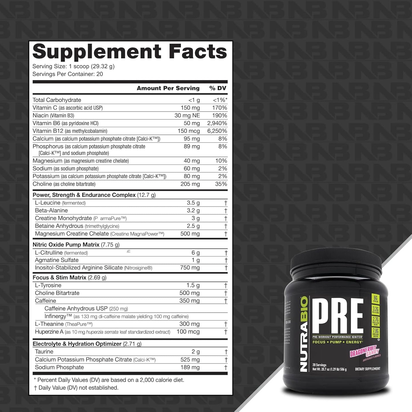 Dragonfruit Candy Pre Workout Powder - Clinically Dosed Formula for Sustained Energy, Mental Focus, and Endurance - Beta Alanine, Creatine, Caffeine, Electrolytes - 20 Servings - BoostGo Australia