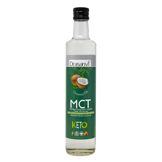 DRASANVI Coconut Oil MCT 500ml - Keto Dietary Supplement - Natural Fatty Acids - Eco Friendly for Food & Drink