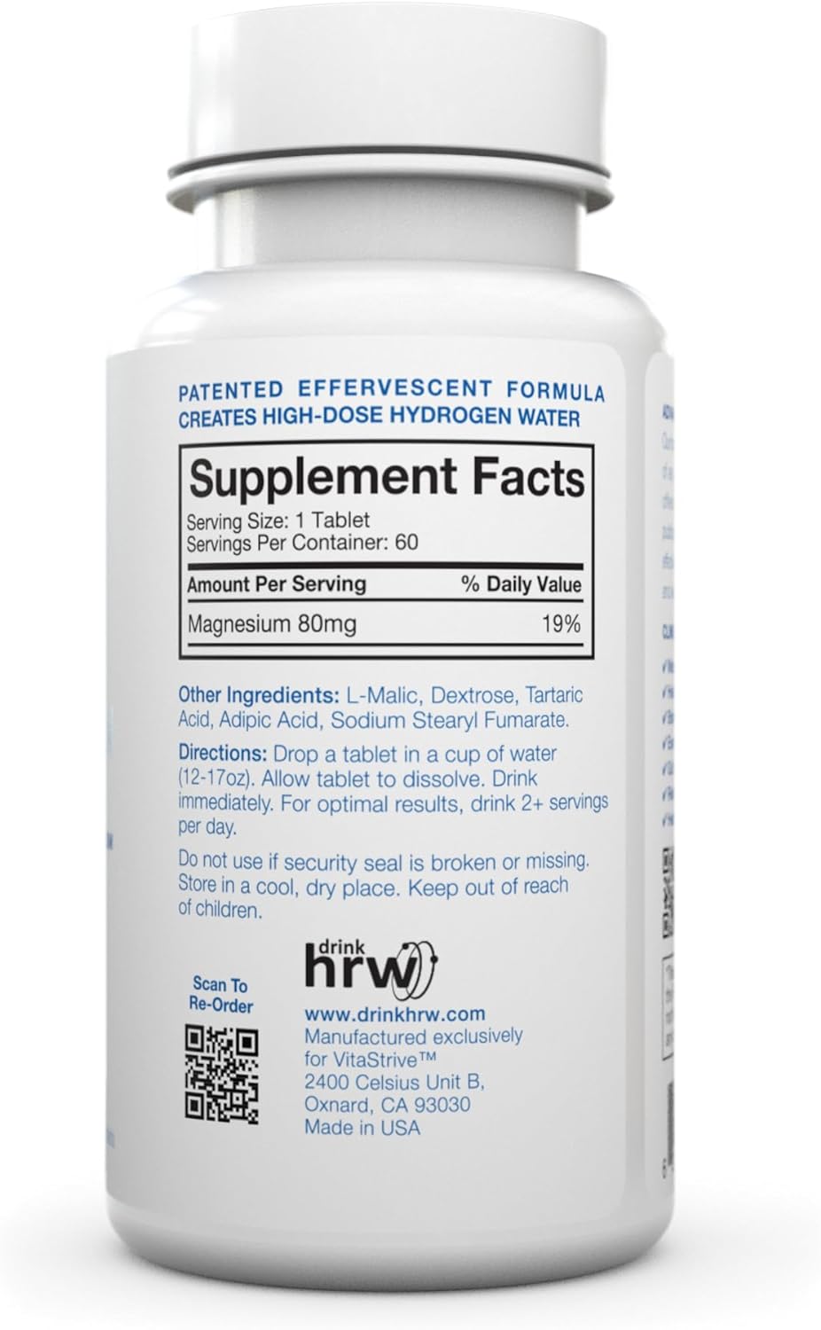 DRINK HRW Hydrogen Bundle: 60 Count Unflavored and 60 Count Raspberry Rejuvenation Sport Tablets