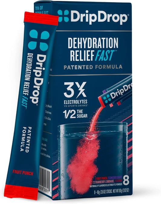 DripDrop Hydration Electrolyte Powder Packets Variety Pack - 8 Count