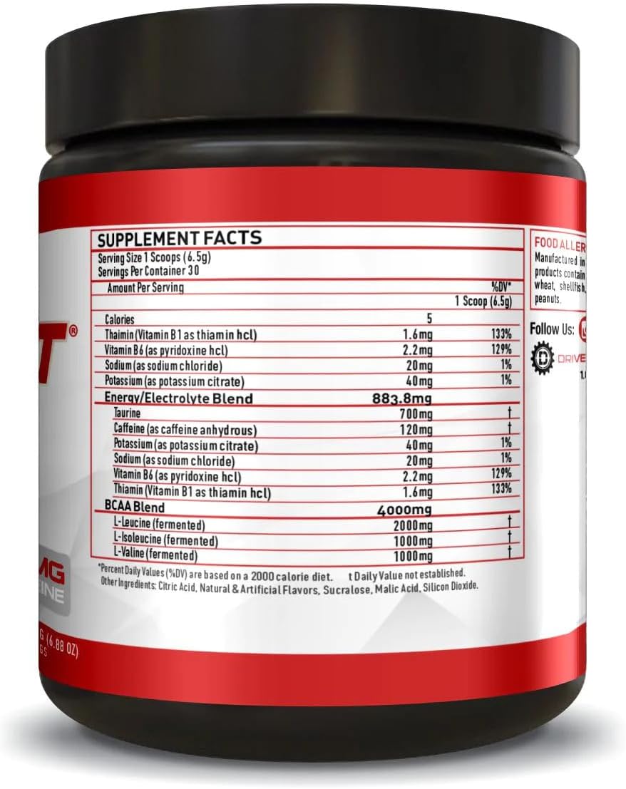 Driven Nutrition DYSRUPT: BCAA + Caffeine Electrolyte Supplement for Improved Recovery, Fat Burning, Endurance, and Focus