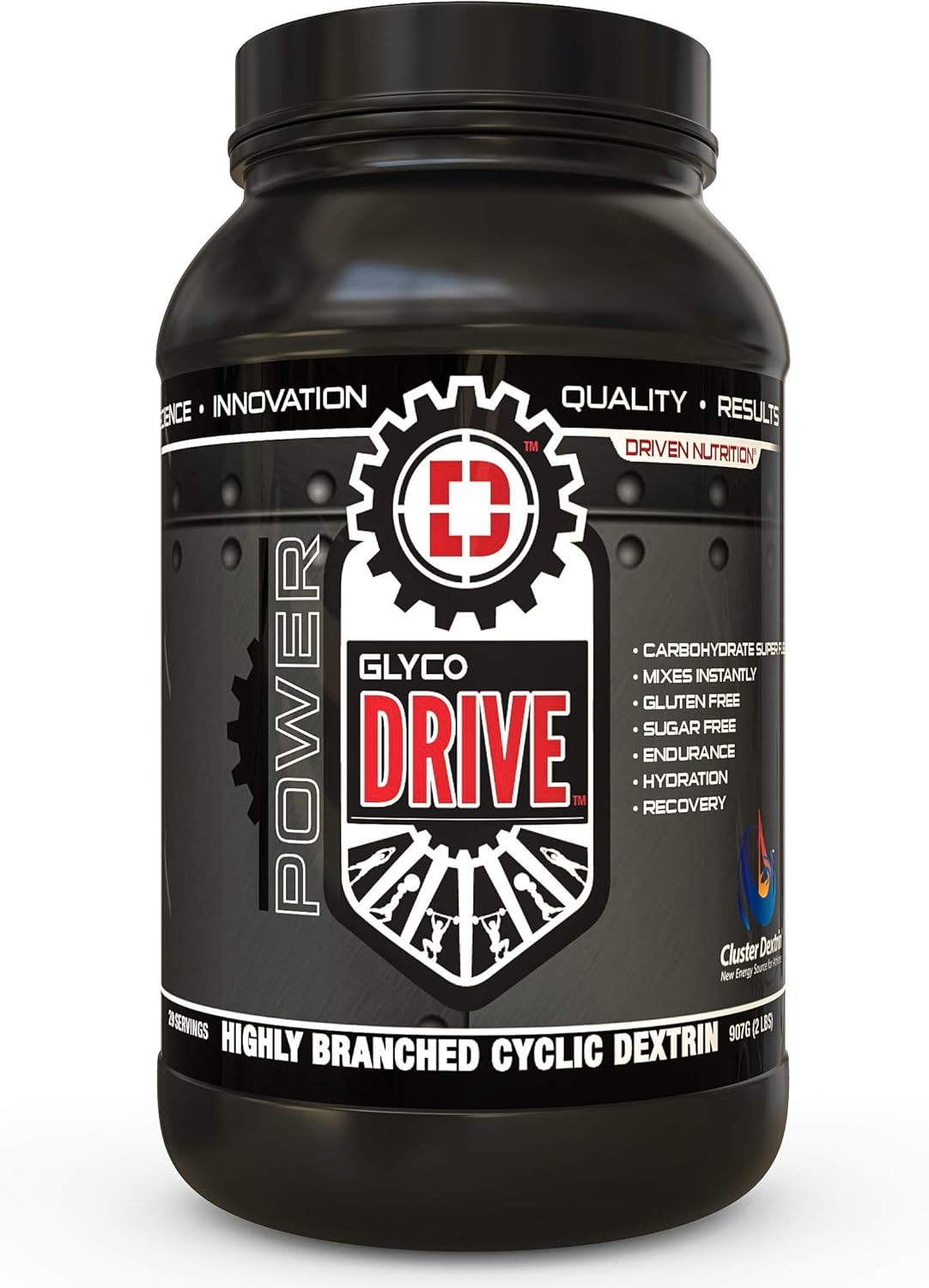 Driven Nutrition GlycoDrive: Highly Branched Cyclic Dextrin Carb Powder for Energy & Recovery - 2lbs - Pre, Intra, Post-Workout Glycogen Replenishment