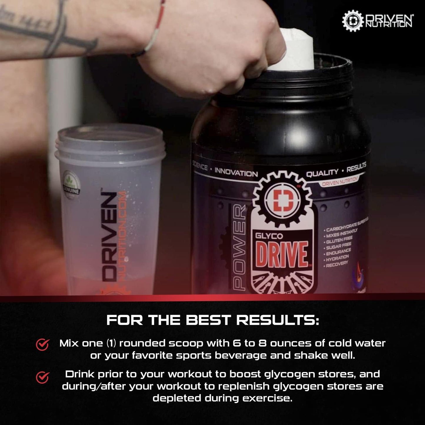 Driven Nutrition GlycoDrive: Highly Branched Cyclic Dextrin Carb Powder for Energy & Recovery - 2lbs - Pre, Intra, Post-Workout Glycogen Replenishment