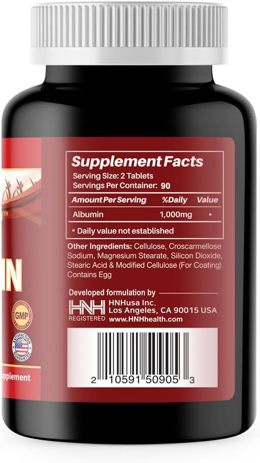 Dr.K&C HNHusa Mega Albumin Protein 1000mg Tablets for Kidney and Liver Health, Energy, and Overall Wellness - 540 Tablets, 180 Tabs x 3 Pack