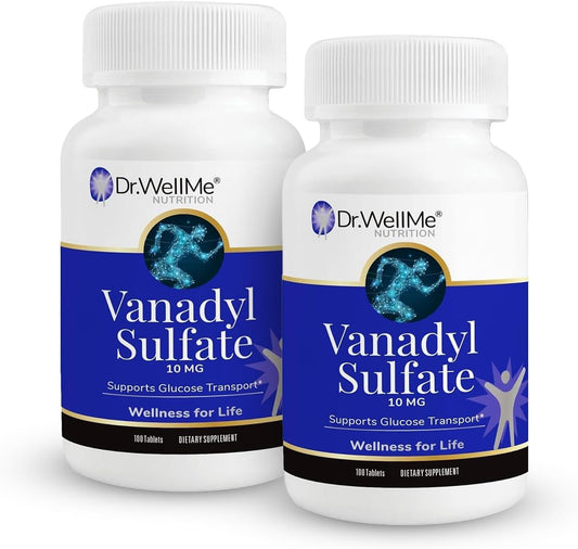 Dr.WellMe Vanadyl Sulfate Supplement 10 mg - 200 Tablets (2 Pack) - Non-GMO, Gluten-Free Formula by DR WELLME NUTRITION
