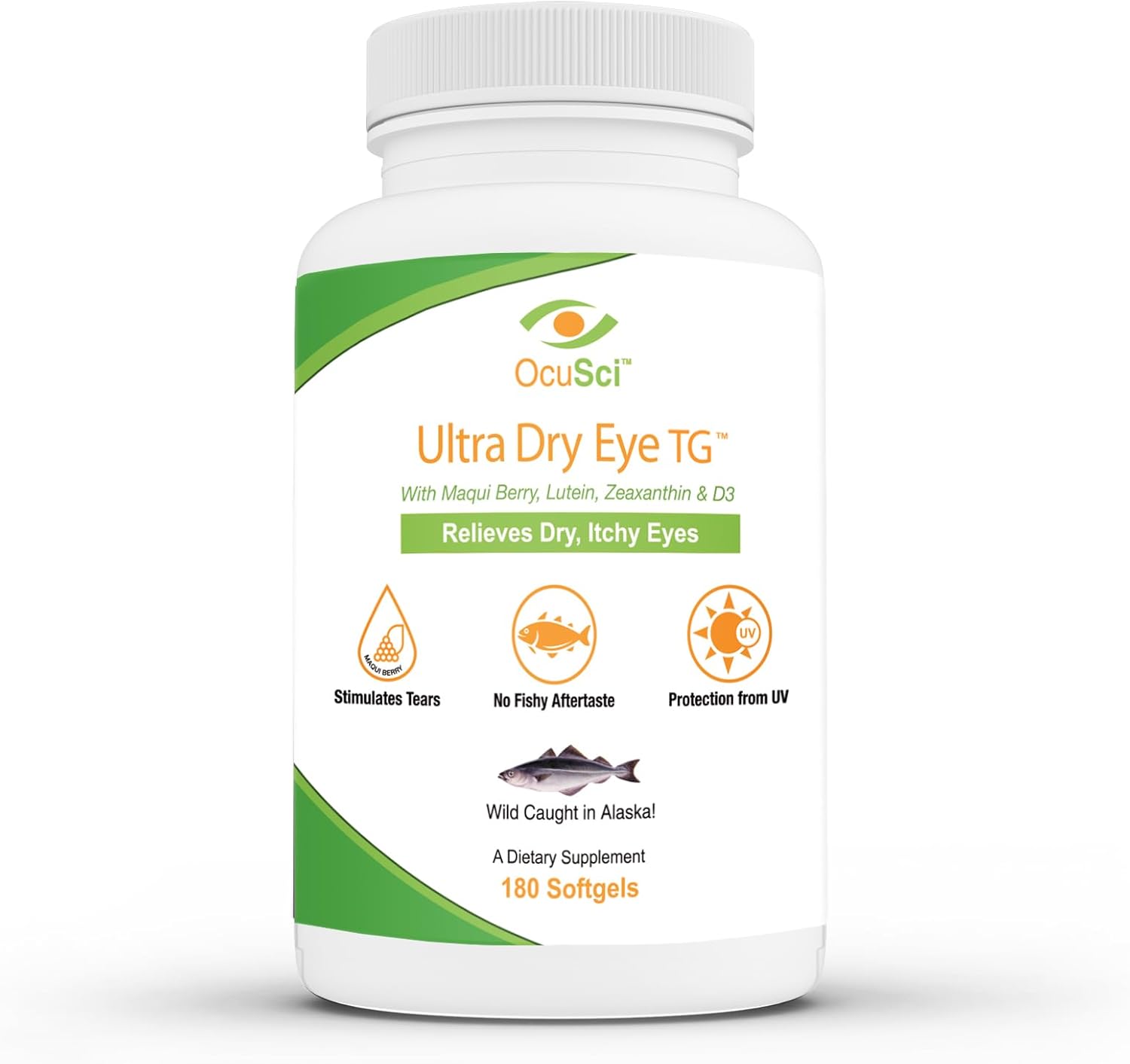 Dry Eye Relief Supplement with Triglyceride Omega-3, Omega-7, Maqui Berry, Lutein, and Vitamin D3 - 60 Day Supply