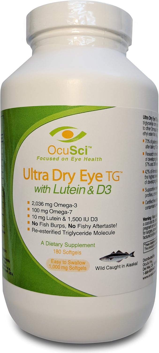 Dry Eyes Relief Bundle: Omega-3, Omega-7, Lutein, D3 & Compress with Washable Cover