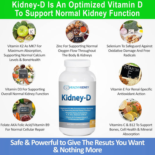 Dual Action Kidney Support Capsules with Vitamin D Antioxidants, Probiotics, & Cleansing Agents