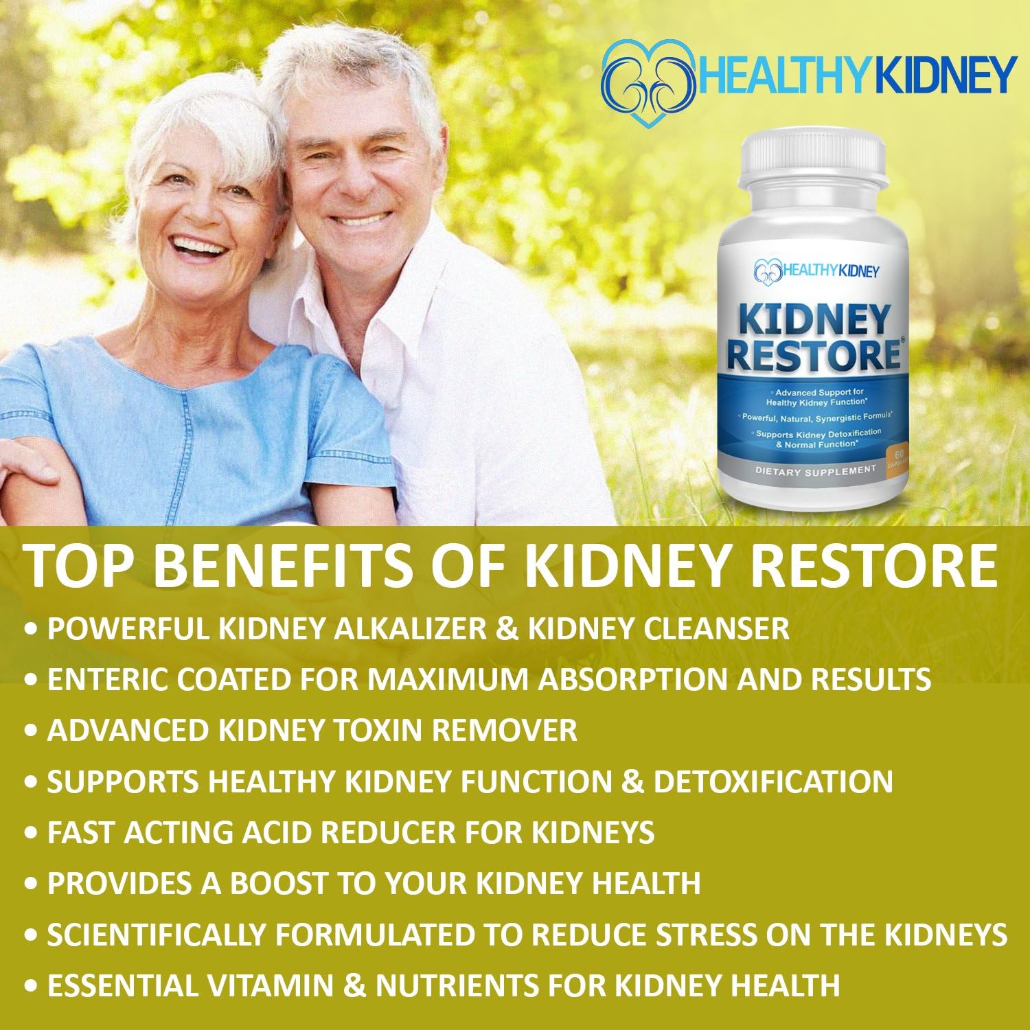 Dual Action Kidney Support Capsules with Vitamin D Antioxidants, Probiotics, & Cleansing Agents