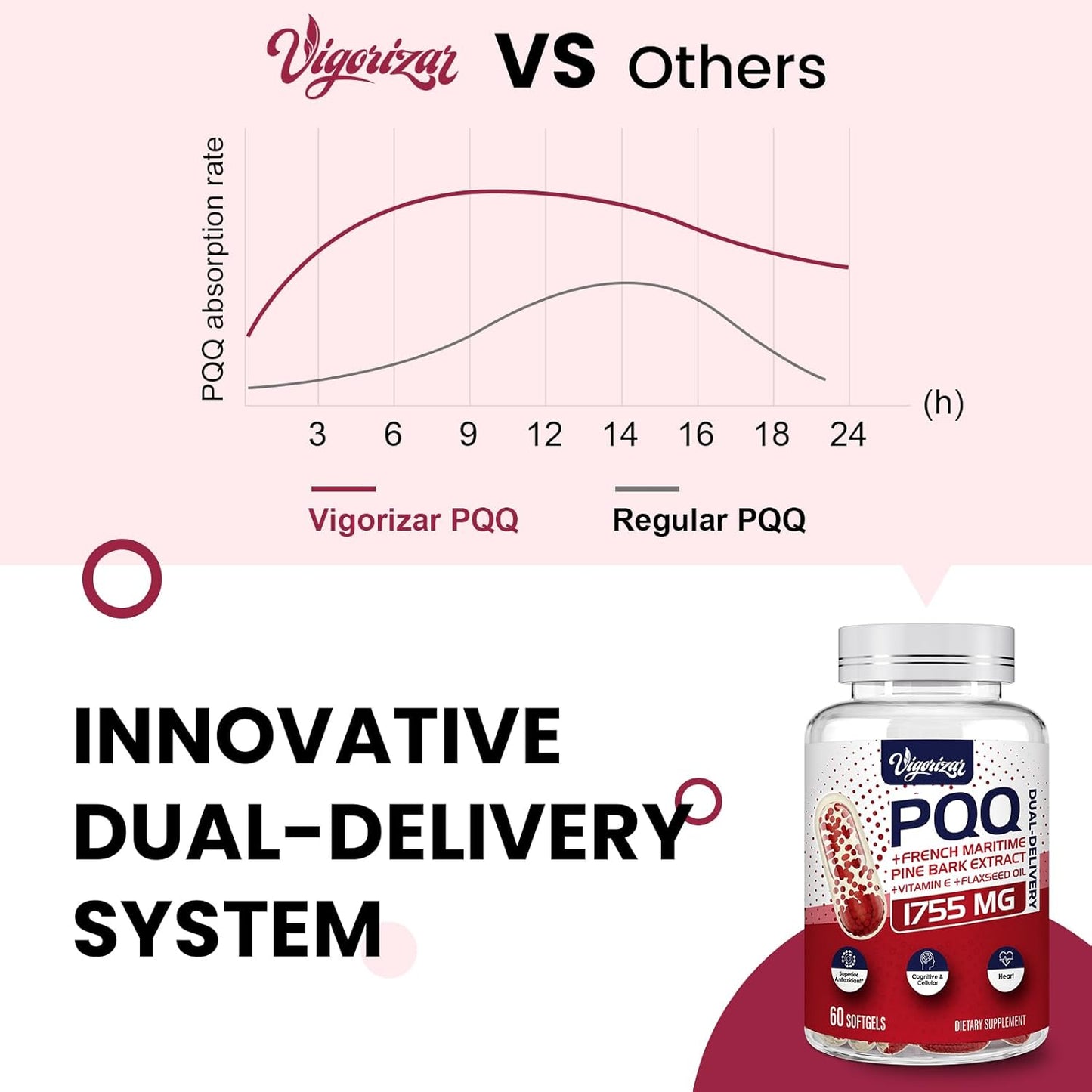 Dual-Delivery French Maritime Pine Bark Extract + Liposomal Quercetin Phytosome - 1600 MG Formula for Vigorizing