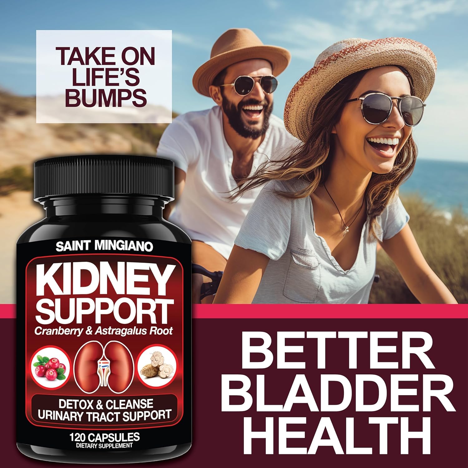 Dual Pack: Kidney Support Cleanse Detox & Repair + Men's Prostate Health Supplements - 240 Capsules