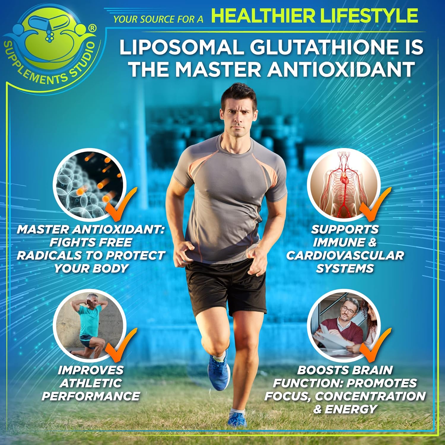 Dual Pack: Liposomal Glutathione 500mg & Quercetin 500mg with Zinc, Bromelain, and Vitamin C - Antioxidant & Detoxifier Supplement