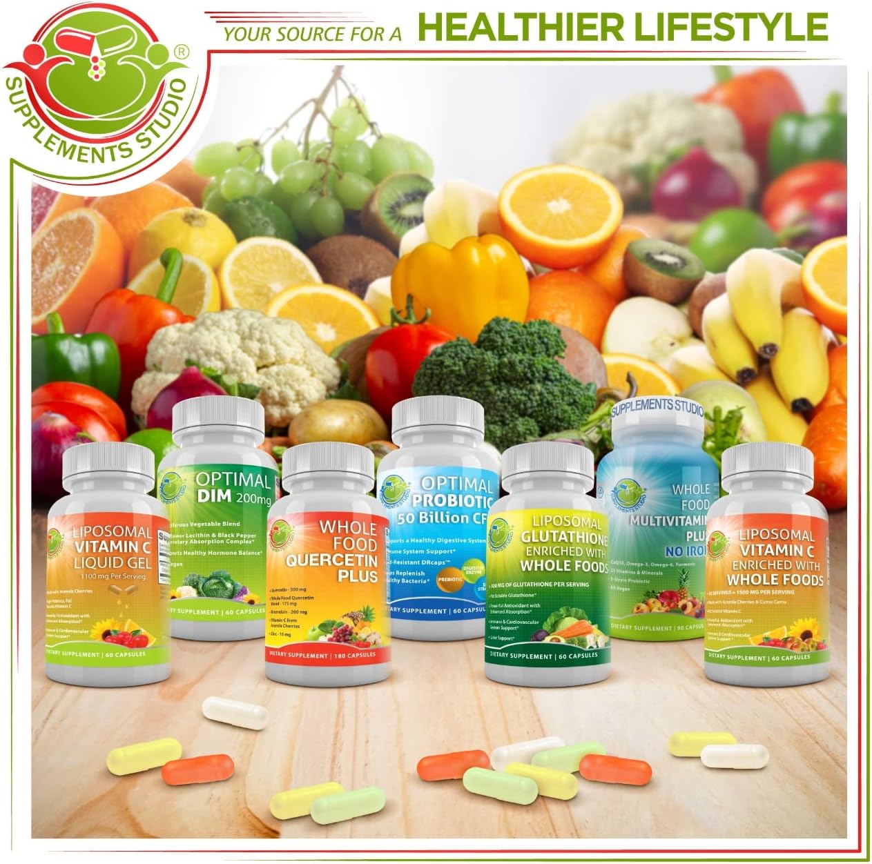 Dual Pack: Liposomal Glutathione 500mg & Quercetin 500mg with Zinc, Bromelain, and Vitamin C - Antioxidant & Detoxifier Supplement