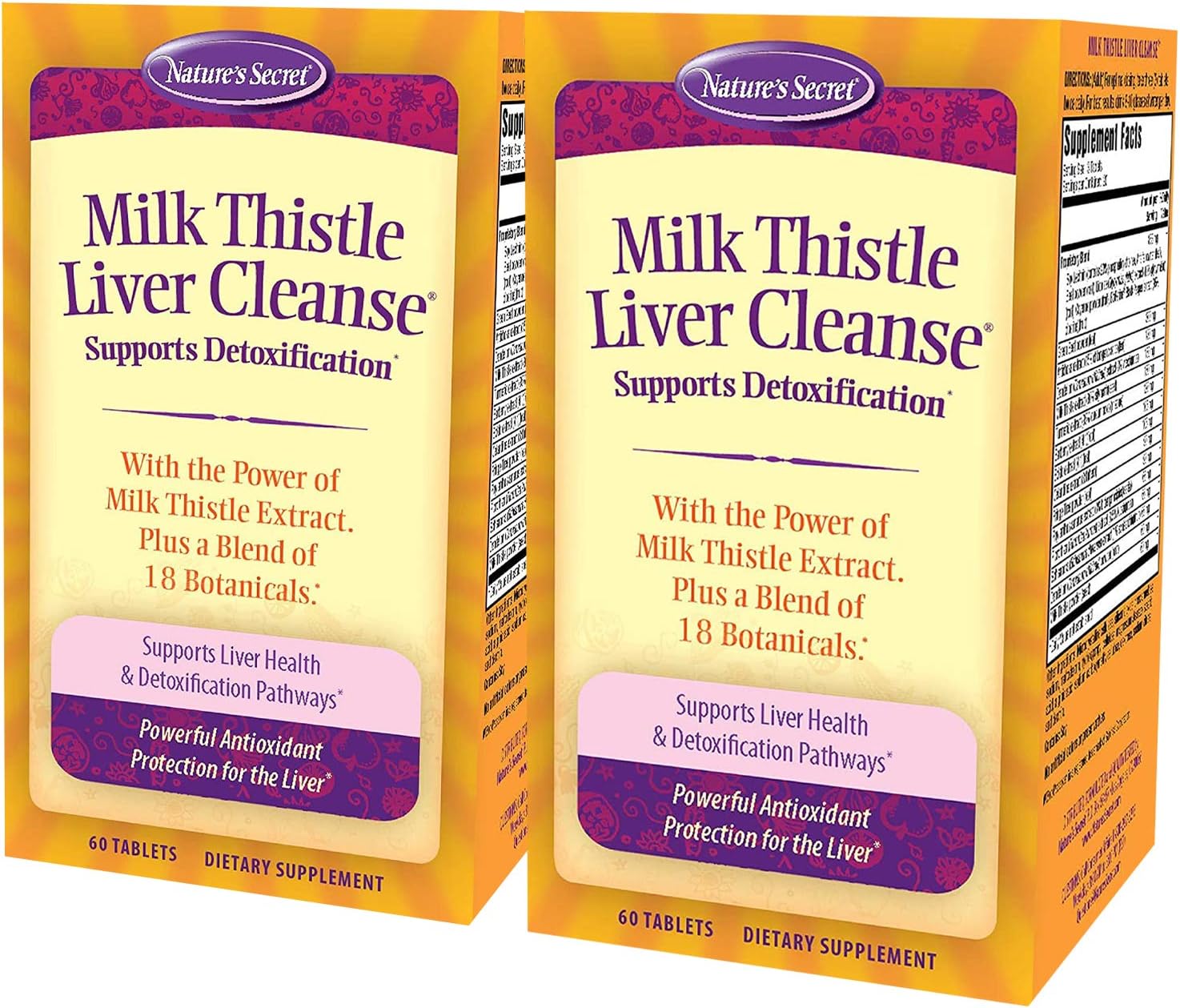 Dual Pack Nature's Secret Milk Thistle Liver Cleanse - 120 Tablets Total