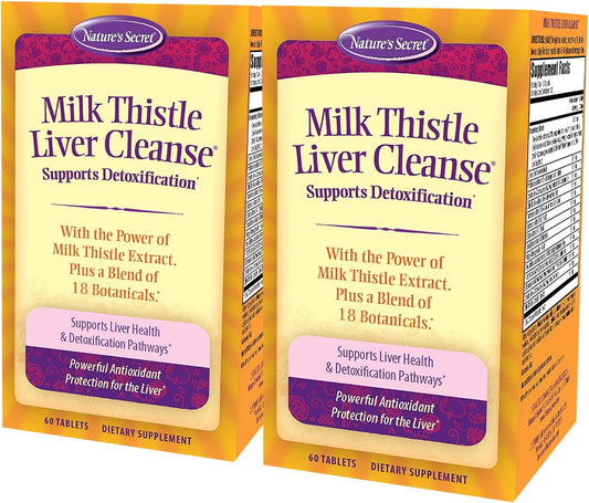 Dual Pack Nature's Secret Milk Thistle Liver Cleanse - 120 Tablets Total