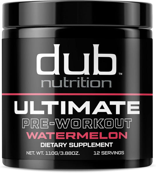 Dub Nutrition Watermelon Pre-Workout - Powerful Pump and Extended Energy Formula for Enhanced Performance - 3.88 Oz