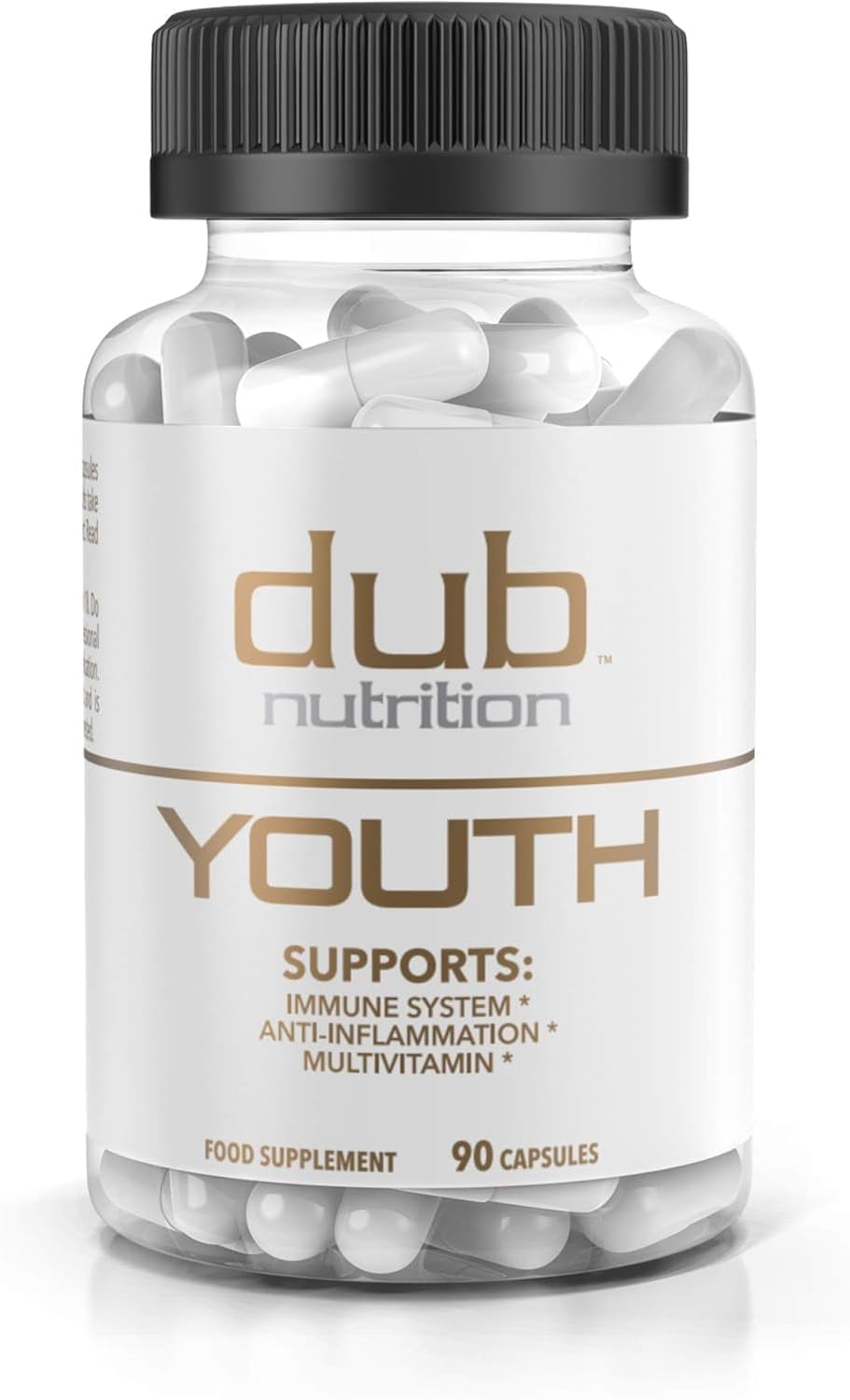 Dub Nutrition Youth Capsules - Immunity and Mobility Support with Acai, Resveratrol, Curcumin, Vitamins A, C, D, E, B12, and CoQ10 - 90 Count