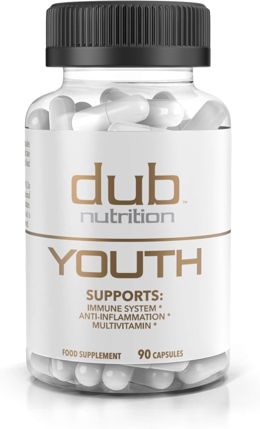 Dub Nutrition Youth Capsules - Immunity and Mobility Support with Acai, Resveratrol, Curcumin, Vitamins A, C, D, E, B12, and CoQ10 - 90 Count