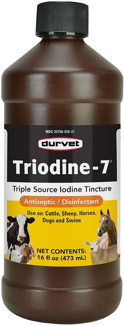 Durvet Triodine-7 Antiseptic Solution - 16 Ounce Bottle