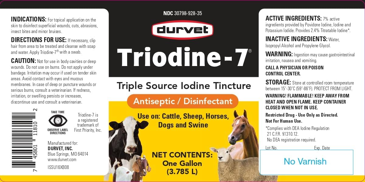 Durvet Triodine-7 Antiseptic Solution - 16 Ounce Bottle
