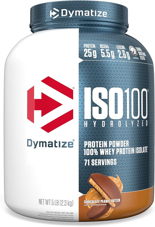 Dymatize ISO 100 Chocolate Peanut Butter Whey Protein Powder - 5lb, 25g Hydrolyzed Whey Isolate - BoostGo Australia