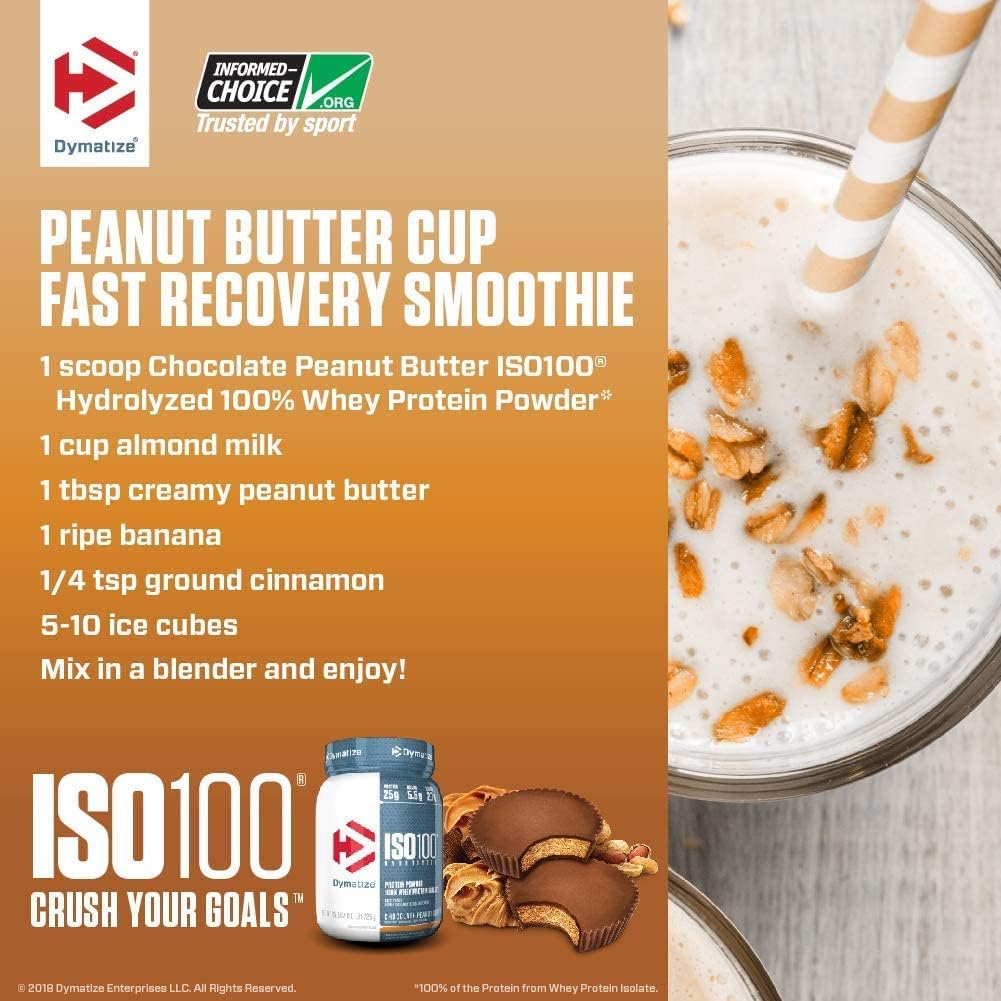 Dymatize ISO 100 Whey Protein Powder - 25g Hydrolyzed 100% Whey Isolate, Gluten Free, Fast Digesting, Gourmet Vanilla - 3 lb Jar