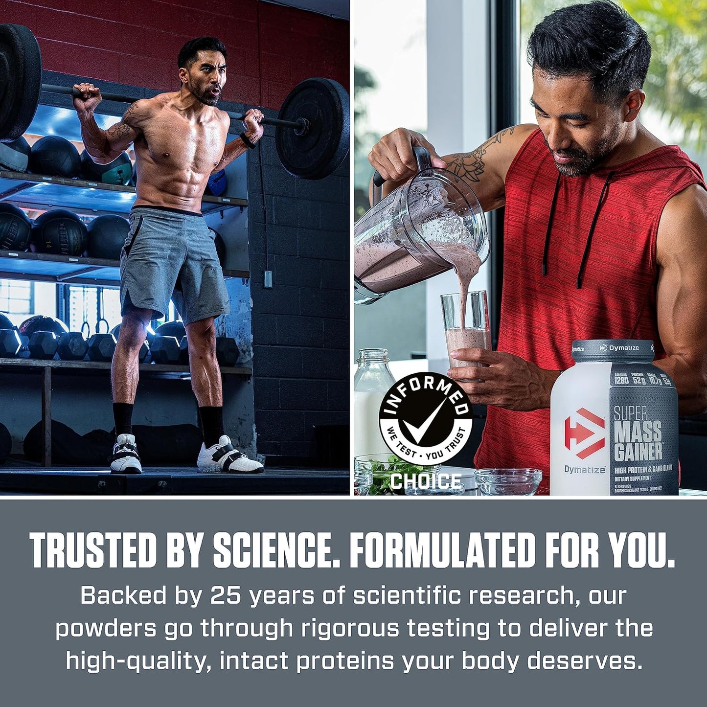 Dymatize Super Mass Gainer Protein Powder - Rich Chocolate Flavor, 12 lbs, 1280 Calories, 52g Protein, 10.7g BCAAs, Easy to Mix and Delicious Taste