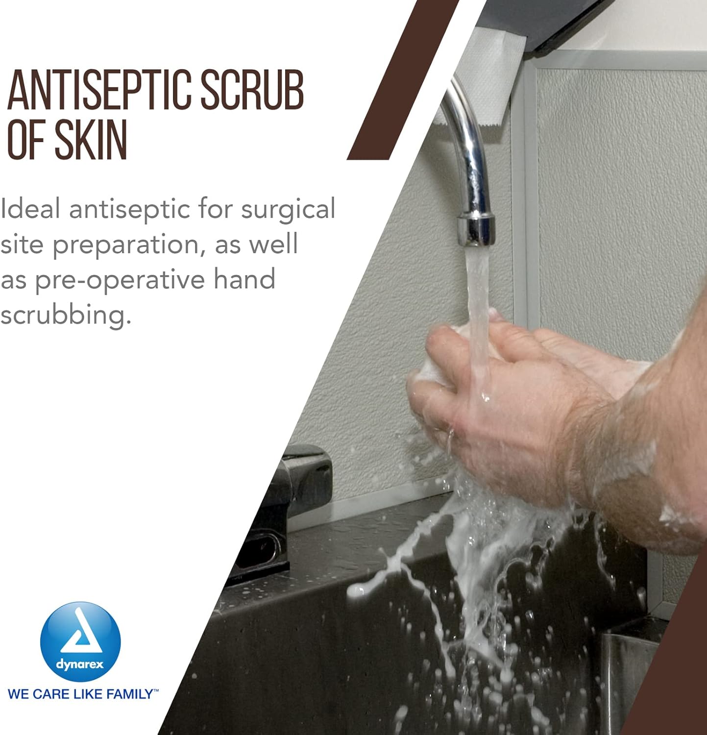 Dynarex Povidone-Iodine Antiseptic Scrub Solution, 7.5% Povidone Iodine, 16 fl. oz. - Ideal for Surgical Site Prep, Skin & Mucosa