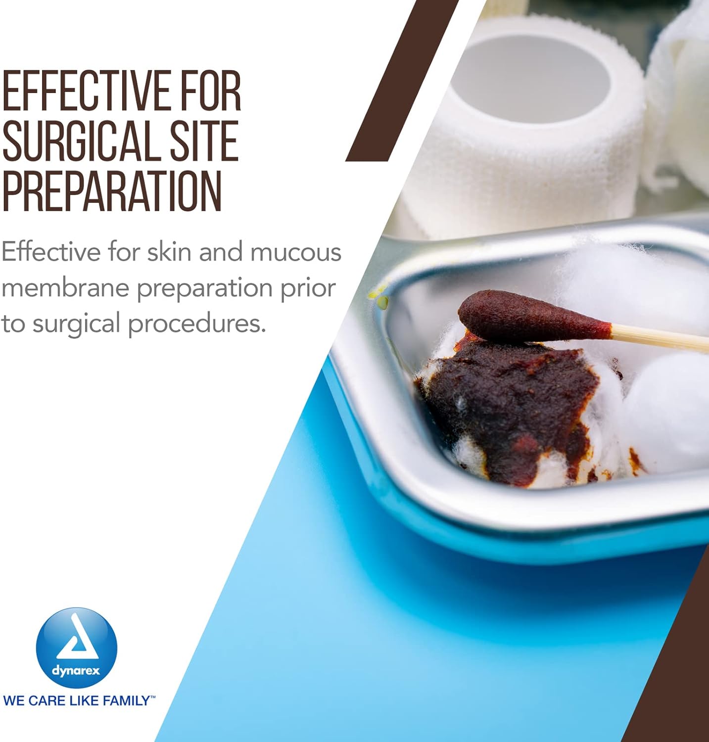 Dynarex Povidone-Iodine Antiseptic Scrub Solution, 7.5% Povidone Iodine, 16 fl. oz. - Ideal for Surgical Site Prep, Skin & Mucosa