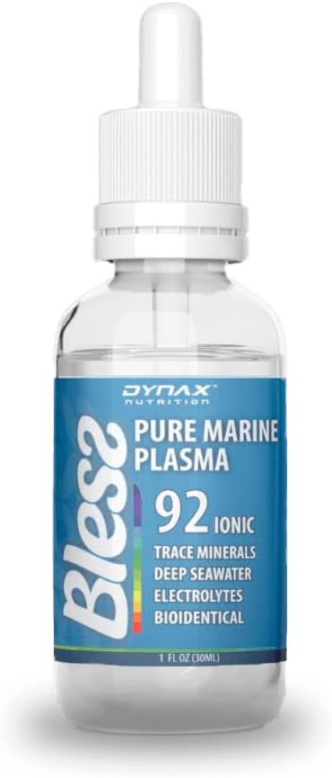 Dynax Bless Trace Minerals Drops - Alkaline Water Drops with 92 Pure Ionic Ocean Minerals - Electrolyte Drops for Hydration, Energy, Cell Repair, Immune System Support, and pH Balance - 60 Servings, 1 Fl Oz