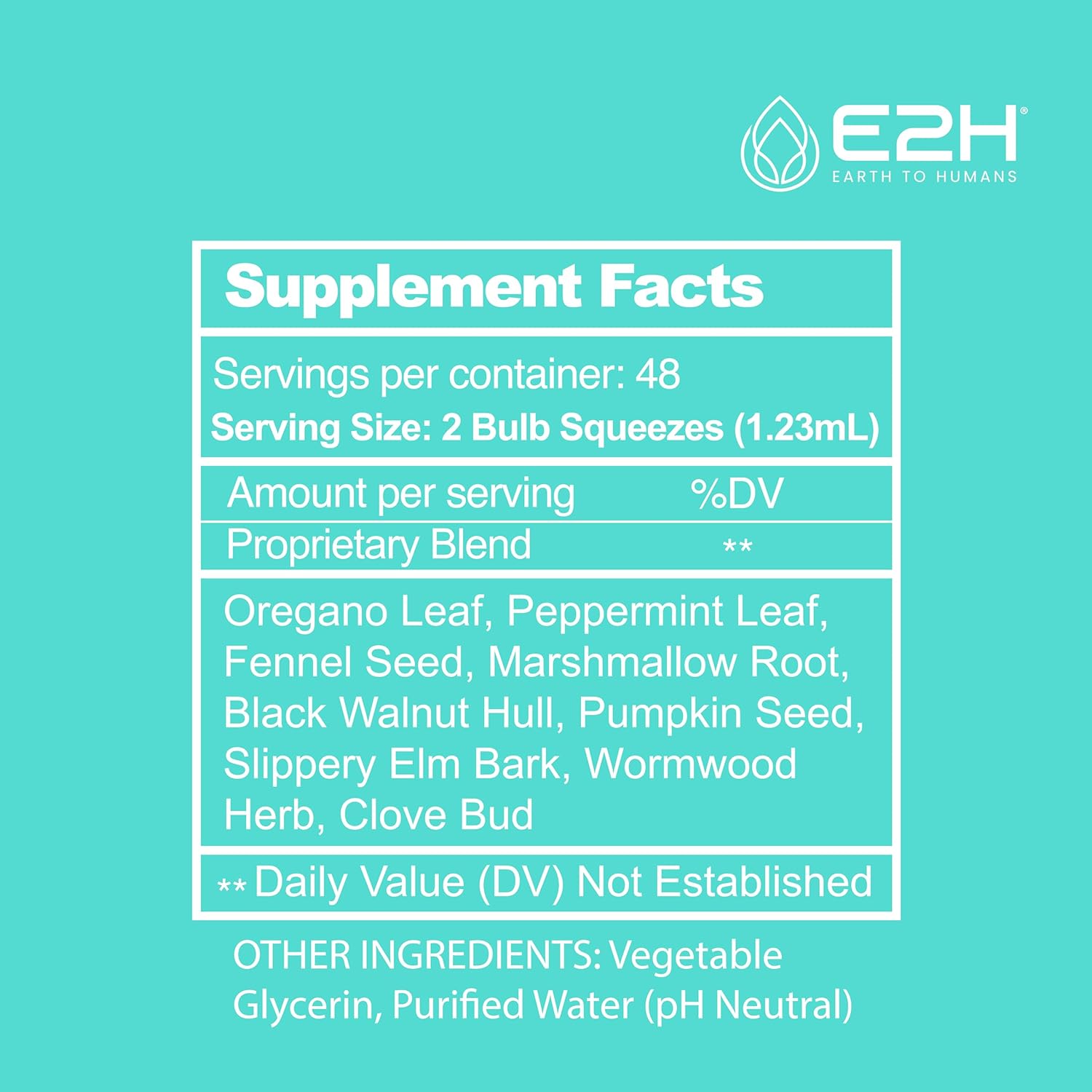 E2H Advanced Intestinal Support Supplement - Promotes Intestinal Balance and Gut Health - Wormwood and Black Walnut Extract - Non-GMO, Vegan - Pack of 3