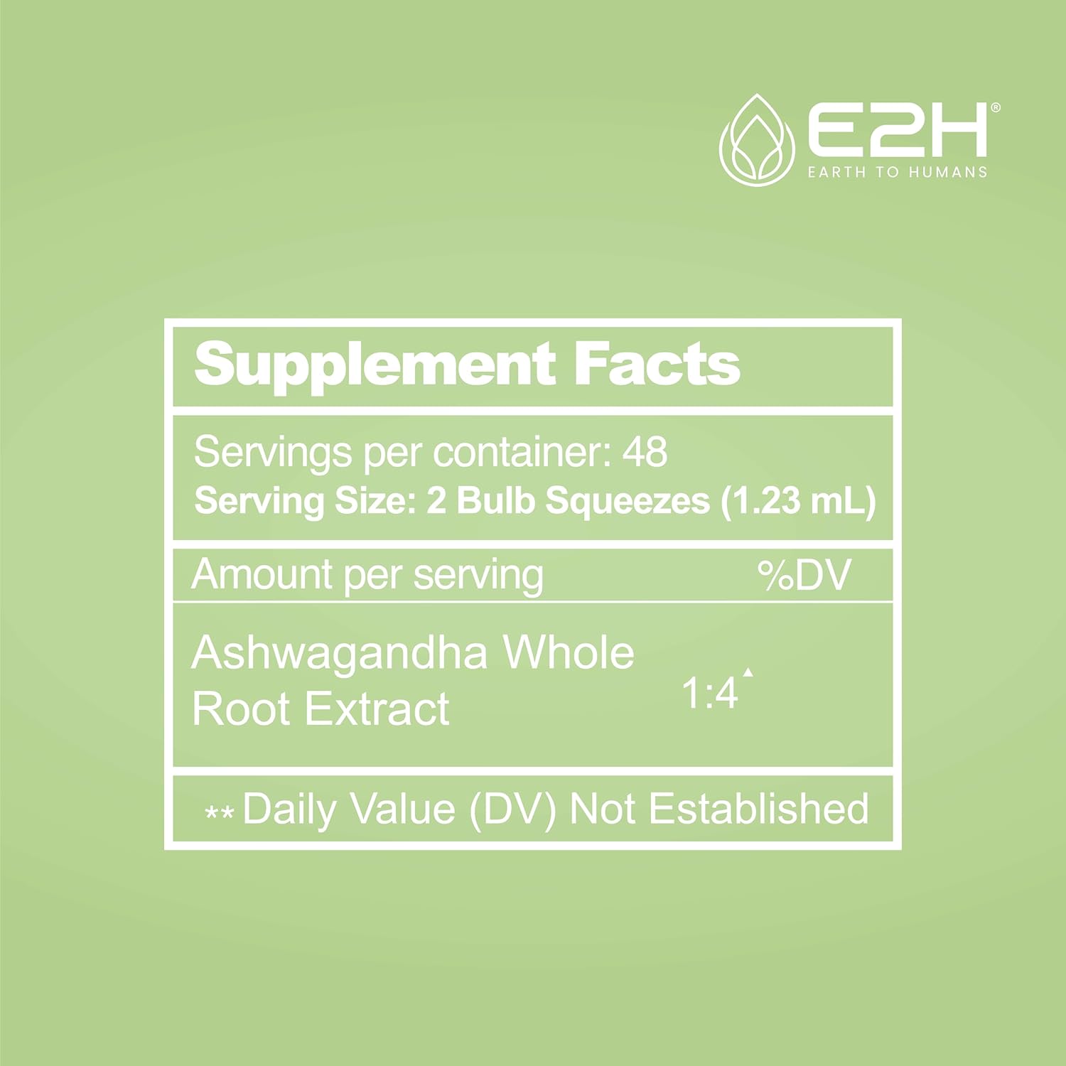 E2H Ashwagandha Liquid Drops - Organic Stress Relief Supplement for Mood Enhancement - Cortisol Manager for Vegan Non-GMO Wellness (3 Bottles)