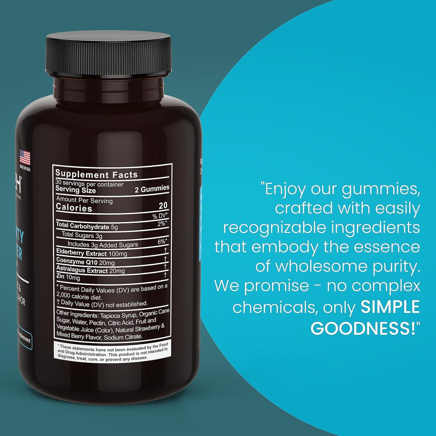 E2H Immunity Support Gummies - 60 Count, Gelatin-Free, Gluten-Free, Vegan & Non-GMO - Earth to Humans