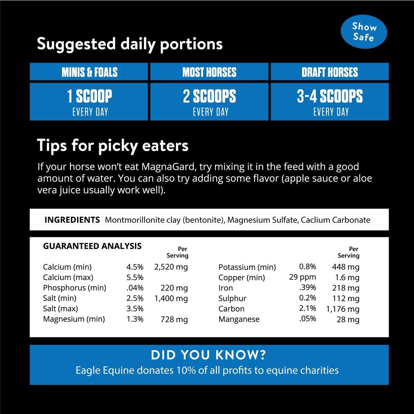 Eagle Equine MagnaGard Gastric Support Powder Supplement for Horses - Ulcer Relief, Calming Formula, 20lb Bucket, 5-Month Supply - BoostGo Australia