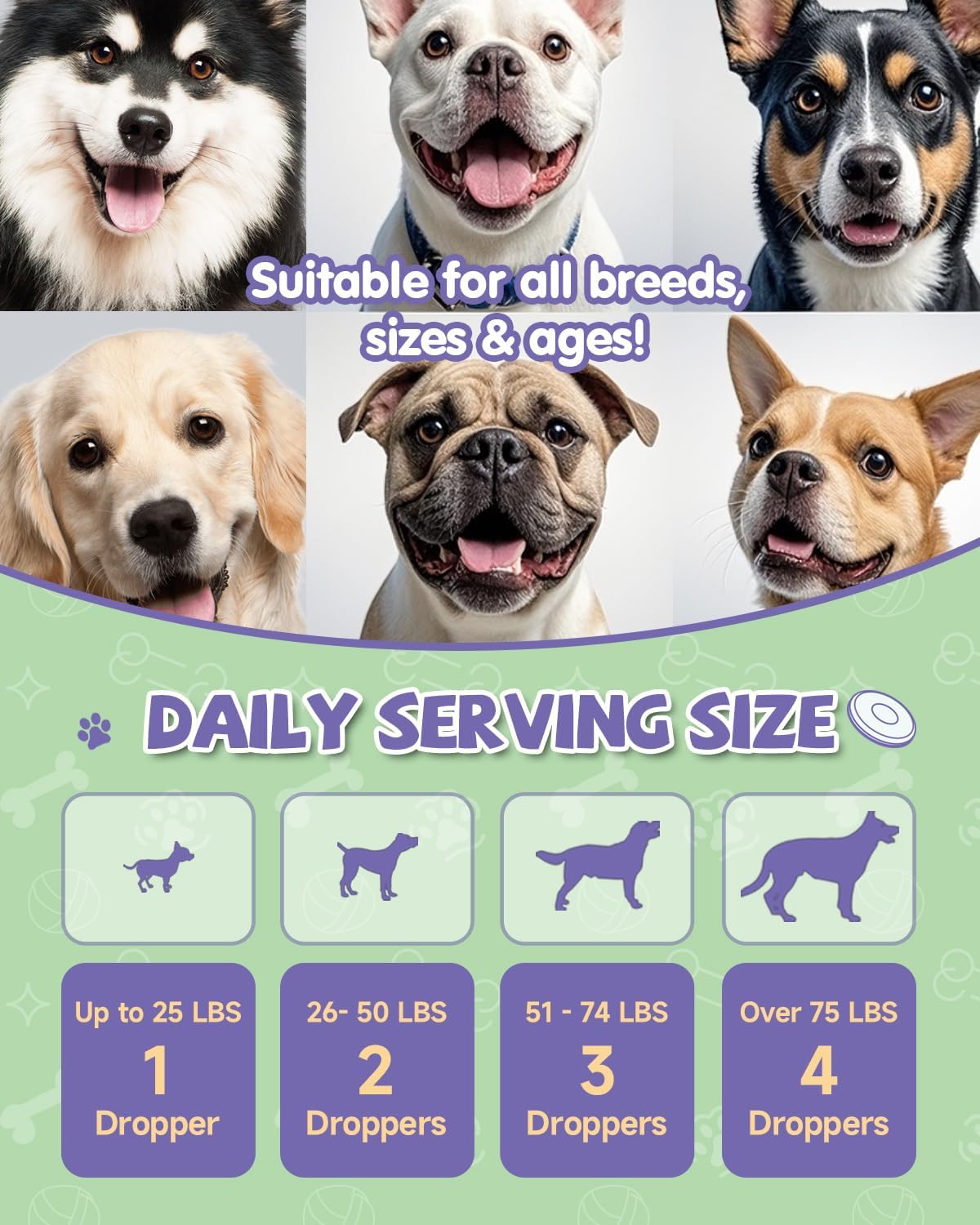 Eagou Diary Natural Antibiotics for Dogs - 60ml Liquid Supplement with Vitamins, Echinacea, Bacon Flavor for Allergy Relief, Itch Relief, Immune Support