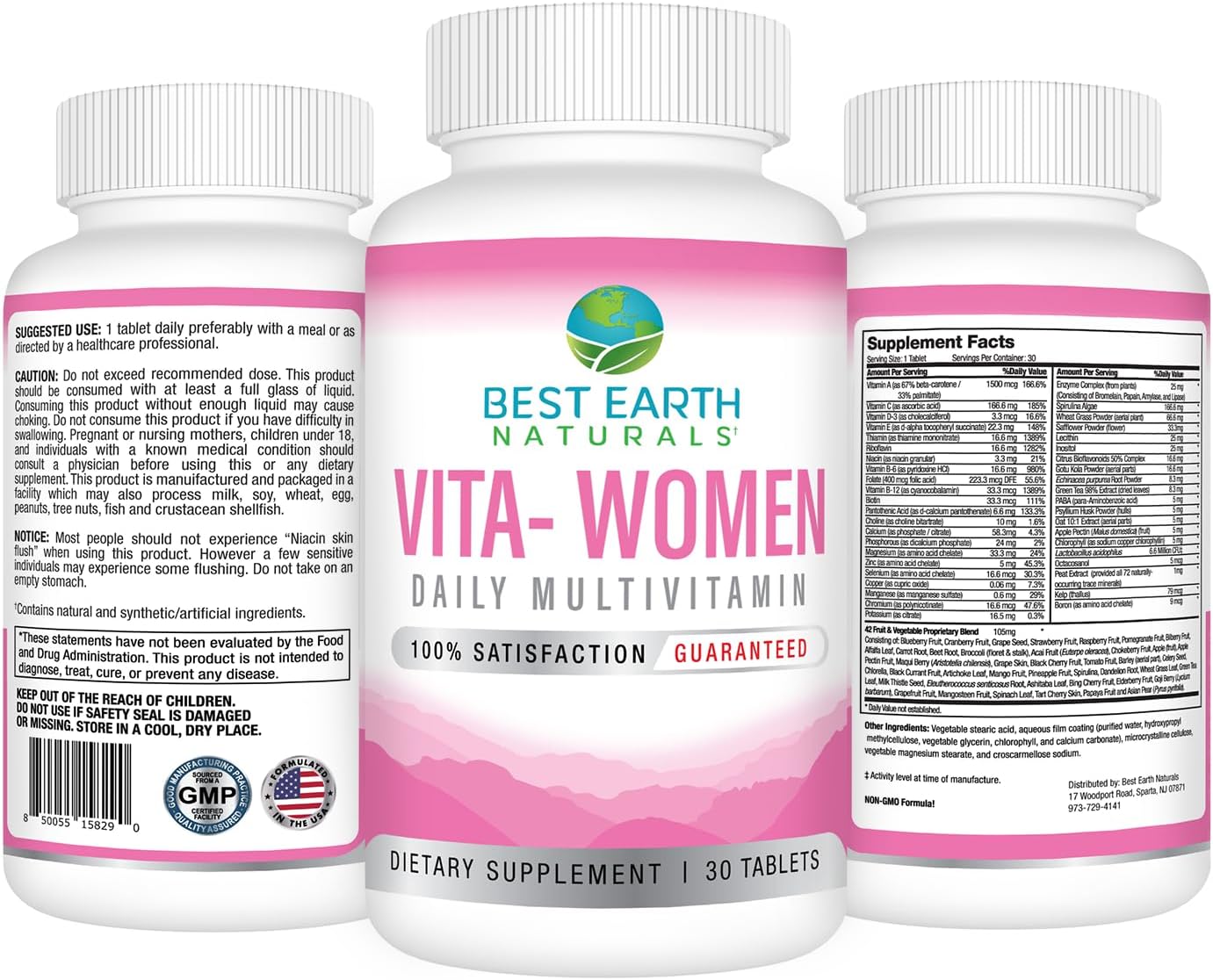 Earth Naturals VITA Women's Multivitamin for Immune Support, Vitality & Well-Being - 100+ Vitamins, Minerals, & Herbs