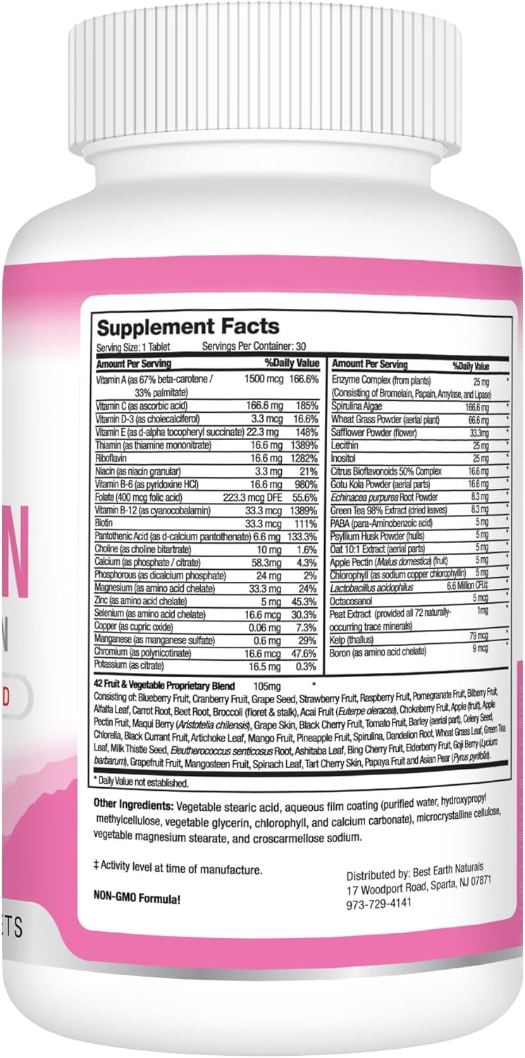 Earth Naturals VITA Women's Multivitamin for Immune Support, Vitality & Well-Being - 100+ Vitamins, Minerals, & Herbs