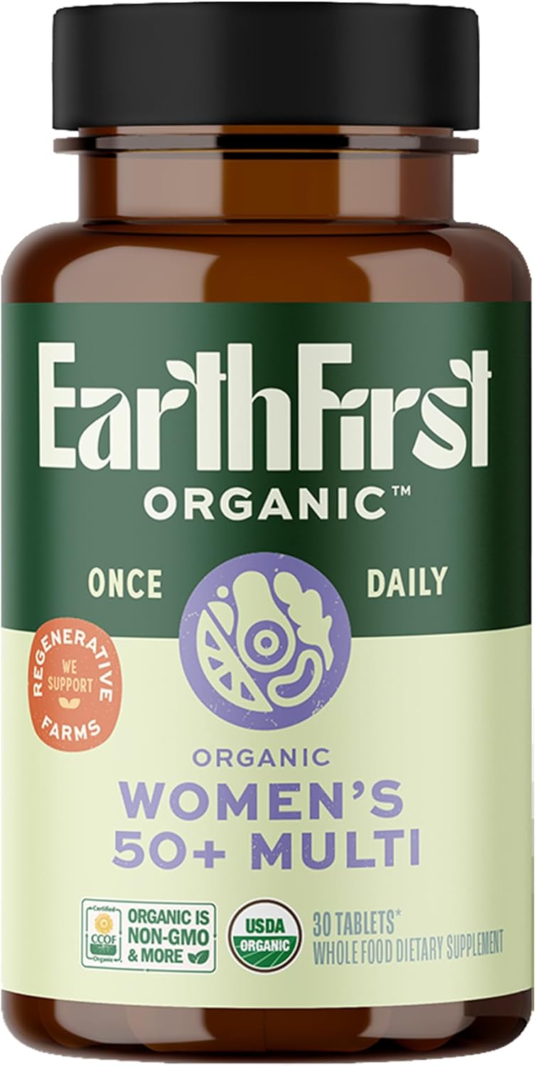 EarthFirst Organic Women's 50+ Once Daily Multi, 30 Tablets