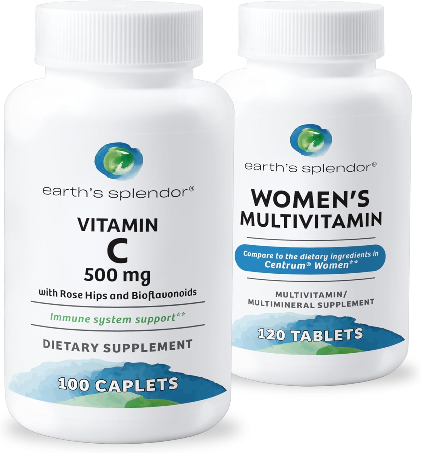 Earth's Splendor Women's Multivitamin for Wellness & Immune Support - Boost Metabolism, Antioxidant Health with Vitamin B12, C, D, Biotin, Rose HIPS - Gluten-Free, No Artificial Colors