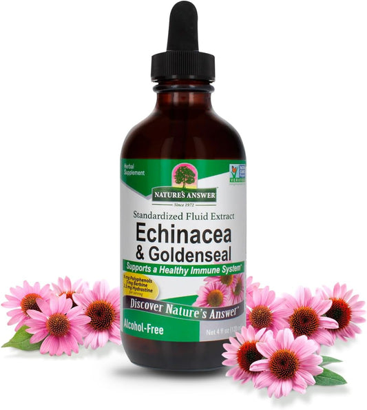 Echinacea and Goldenseal Extract for Immune Support | Non-GMO, Alcohol-Free, Gluten-Free & Kosher Certified | 4oz Bottle