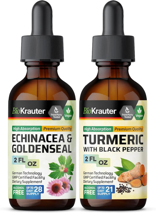 Echinacea and Goldenseal Tincture with Turmeric - 2 Fl. Oz. Each
