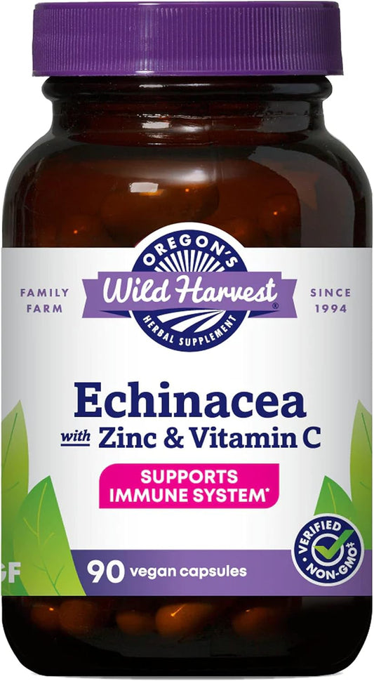 Echinacea Capsules with Zinc and Vitamin C by Oregon's Wild Harvest - 90 Count