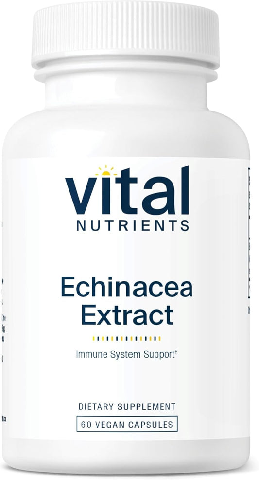 Echinacea Extract 1000mg Capsules - Vegan Immune Support Supplement - Gluten, Dairy, Soy Free - Non-GMO - 60 Count