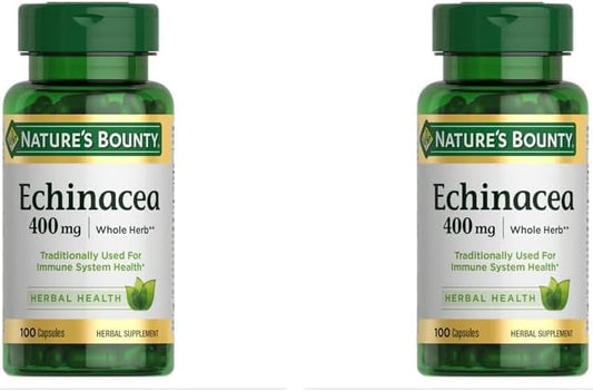 Echinacea Herbal Supplement for Immune Health - 400mg, 100 Capsules (2 Pack) by Nature's Bounty