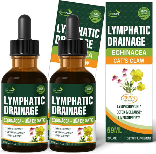 Echinacea Lymphatic Drainage Drops for Immune Support and Detox Cleanse - 4oz
