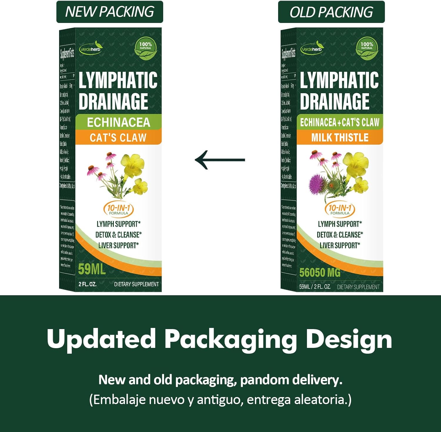 Echinacea Lymphatic Drainage Drops for Immune Support and Detox Cleanse - 4oz