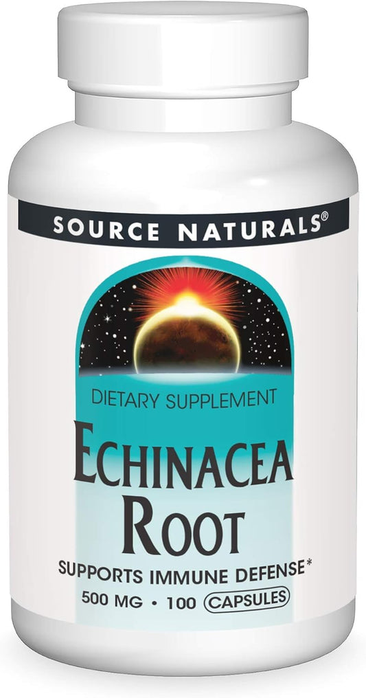 Echinacea Root 500mg Capsules by Source Naturals - 100 Count