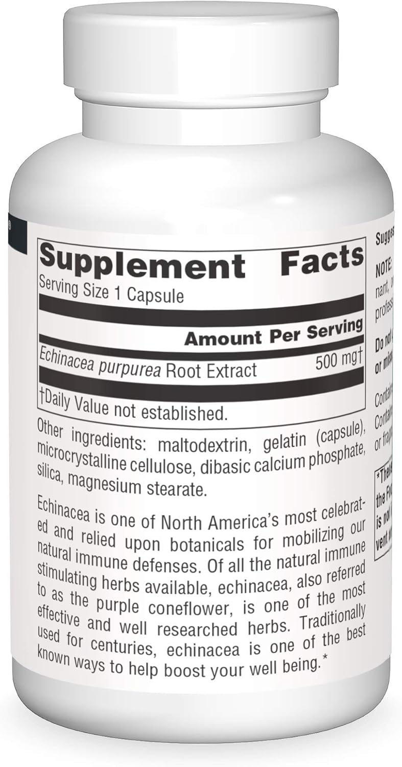 Echinacea Root 500mg Capsules by Source Naturals - 100 Count