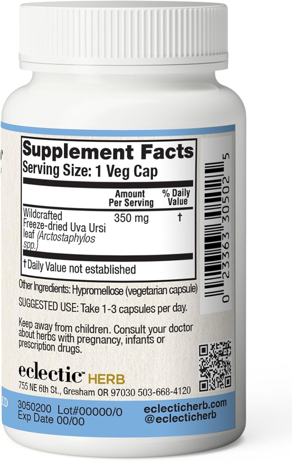 Eclectic Institute Uva Ursi Capsules - 90 Count - Organic, Non-GMO Supplement